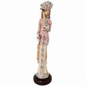 1990s Quirky Resin Figurine | Victorian Dog Lady / Novelty Collectible